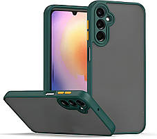 Матовий чохол бампер для Samsung Galaxy A24 зелений протиударний захист камери