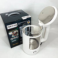 Стильний електричний чайник з LED-підсвіткою води на 2 літри, дисковий прозорий міцний електрочайник