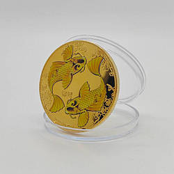 Щаслива монета "Золоті рибки" голд
