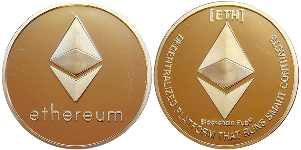 Пам'ятна колекційна монета, віртуальний Ethereum, голд