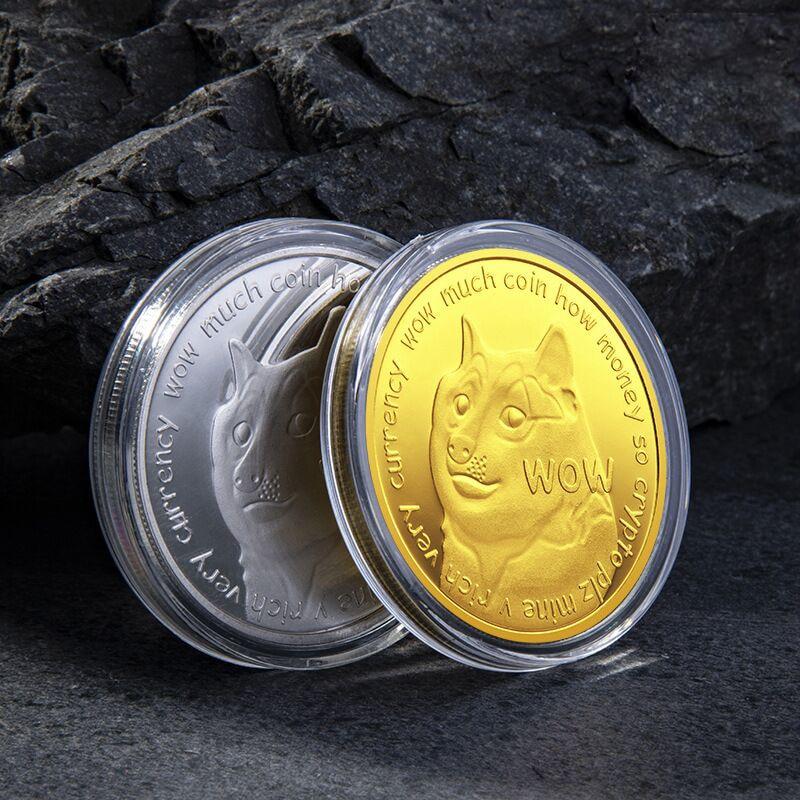 Криптова пам'ятна монета Wow DogeCoin, голд