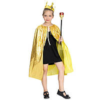 Накидка 125 і Королеви, плащ 70 см, колір золото, срібло на ельлоуїн — оригінальний аксесуар на карнавал