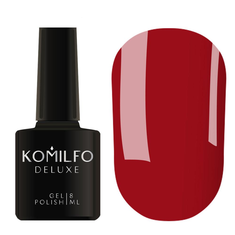 Гель-лак для нігтів Komilfo Deluxe Series NoD087 темно-червоний, емаль 8 мл
