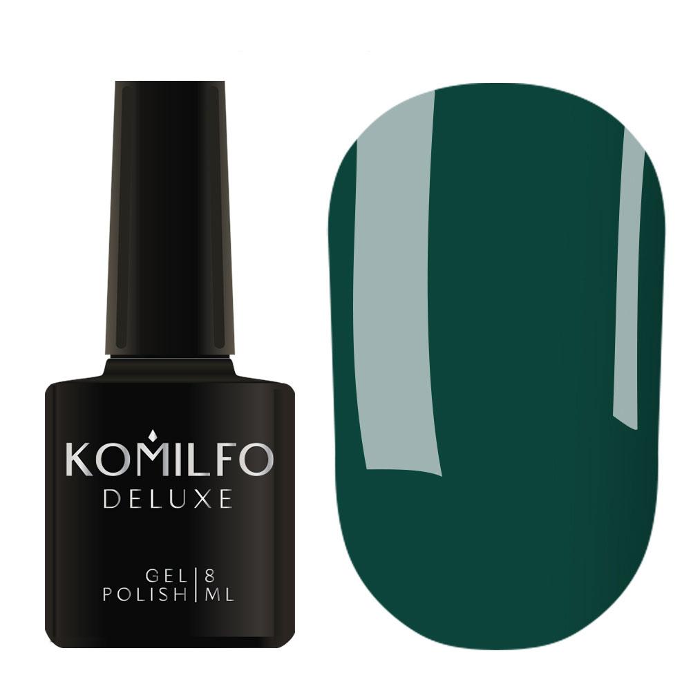 Гель-лак для нігтів Komilfo Deluxe Series №D154 темний бірюзово-зелений, емаль 8 мл