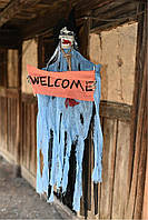 Лялька "Ведьма Welcome" 1.1 м (під час торкання видає гучні звуки) підвісна декорація на халавін