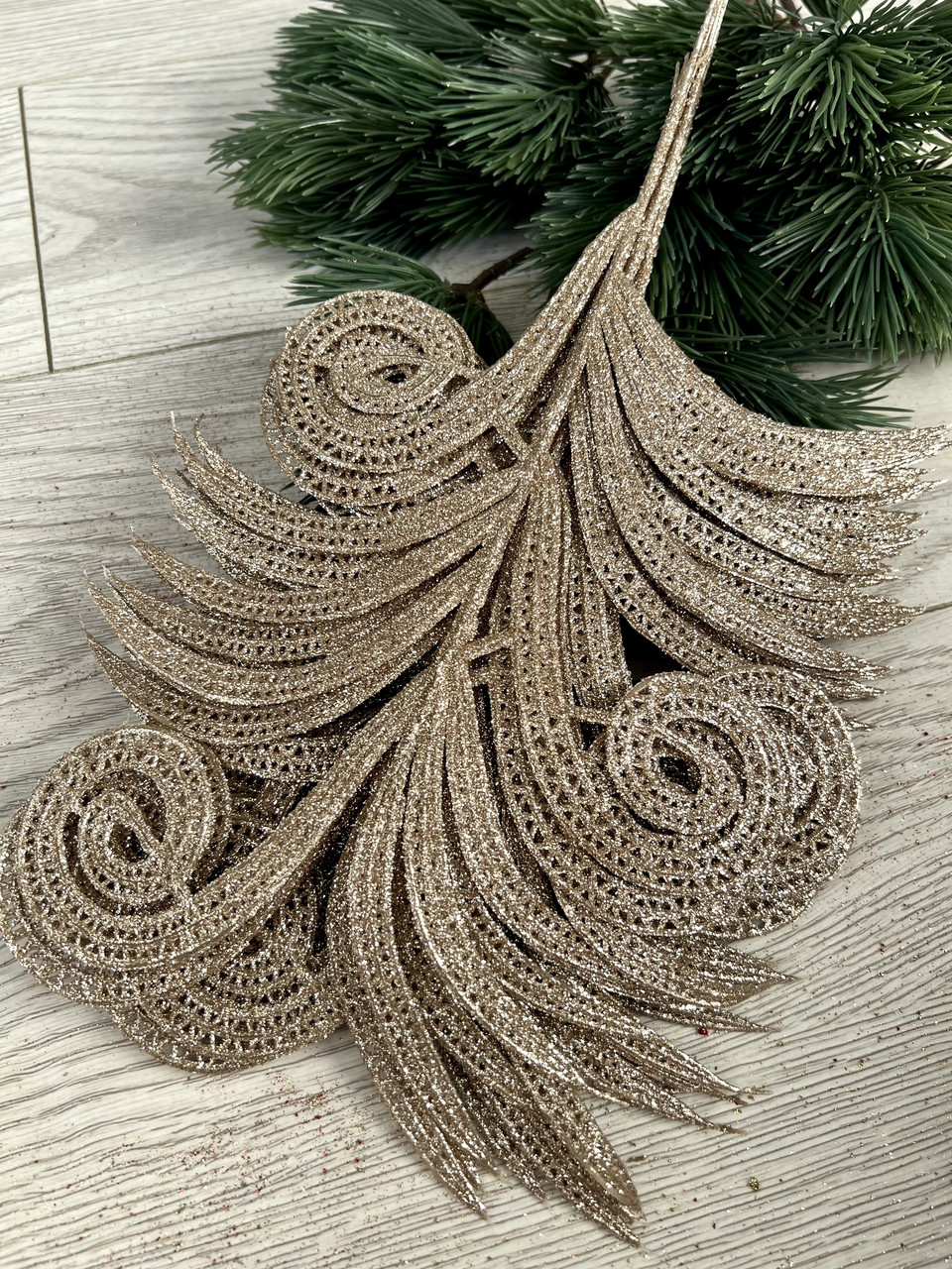 Декоративна гілочка - ажур ( платина, упаковка 10 штук), фото 1