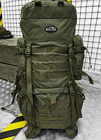 Армійський рюкзак 100 л колір хакі, тактичний рюкзак-баул олива, Баул армійський водонепроникний, por043