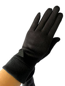 Трикотаж із фліс сенсором чорний жіночі рукавички для роботи на телефоні плоншете (тільки ОПТ)