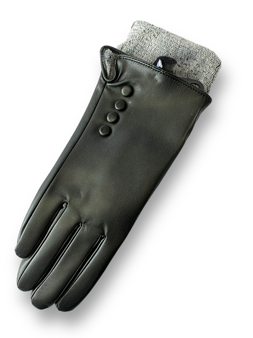 Штучна шкіра з махра жіночі рукавички стильні тільки гуртом, фото 1