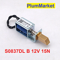 Электромагнит S0837DL B 12V 15N для замка ход 10 мм