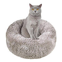 Red Point (Рэд Поинт) Donut 60 - Лежак со съемной подушкой для собак мелких пород и котов (серый)