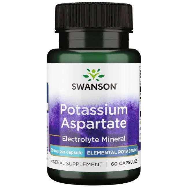 Potassium Aspartate, 99 mg, 60 Capsules, фото 1