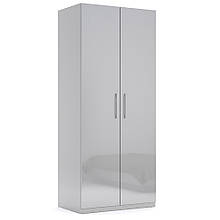 Шафа (шкаф) в спальню з ЛДСП 2Д Мегі Глянець Сірий Шиншила Миро-Марк