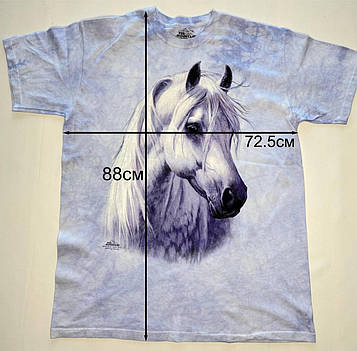 Футболка 3д з об'ємним зображенням коня, Футболка The Mountain з головою коня — розмір 72*88 см, США