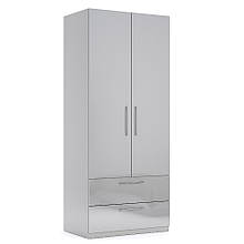 Шафа (шкаф) в спальню з ЛДСП 2Д2Ш Мегі Глянець Сірий Шиншила Миро-Марк
