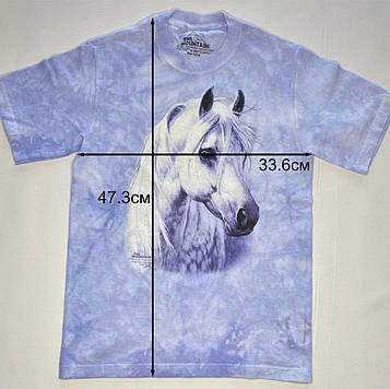 Дитяча футболка 3д із зображенням Коня, Футболка The Mountain з головою коня — розмір 34*47 см, США