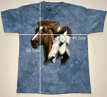 Дитяча футболка 3д із фото коней, футболка The Mountain з кіньми — розмір 45*55 см, США
