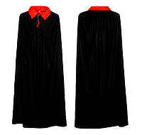 Накидка Вампира, плащ, цвет черный, красный воротник на хэллоуин - оригинальный аксессуар