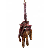 Подвесная Кровавая оторванная рука на крючке, муляж, части тела 30см, декор на Хэллоуин