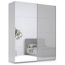 Шафа купе (шкаф купе) дводверна з ЛДСП 2 м Мегі Глянець Сірий Шиншила Миро-Марк