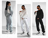 YB_Женский стильный и практичный костюм на каждый день на флисе Арт. 1130А400 42/46 Серый