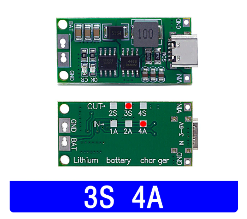 Модуль Зарядного устройства 3S 4A с Type-C DDTCCRUB для літій-іонних (полімерних) акумуляторів 12.6 v