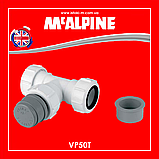 Трійник з вентиляційним клапаном 50 мм McAlpine VP50T, фото 3