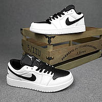 Кросівки Nike Air Jordan низькі білі з чорним, Кросівки Найк Джордан, 44-й РОЗМІР