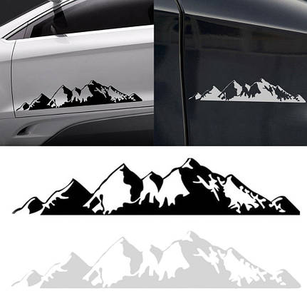 Наклейка на авто Mountain hill 50*10cm Чорна, фото 3