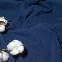 Одеяло Муслин льняное детское легкое 135*105 см, пеленка простынь хлопок, муслиновое натуральное летнее Синий