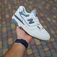 Чоловічі кросівки New Balance 550 Білі з сірим шкіра