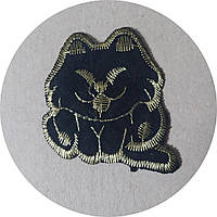 Нашивка на одежду (термо) Черный кот 2 60*65 мм Черный