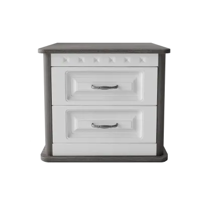 Тумба приліжкова з ЛДСП/МДФ Елен Білий супермат/Дуб графіт Неман, фото 1