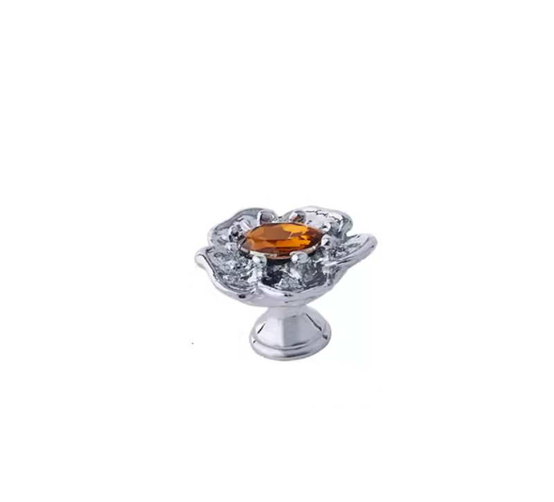 Ручка-кнопка Exclusive з кристалом MONE CHROM 6805-36KRC блискучий хром