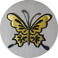 Нашивка на одежду (термо) Бабочка 105*90 мм Желтый