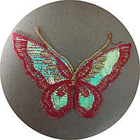 Нашивка на одежду (термо) Бабочка 95*70 мм Красный