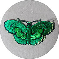 Нашивка на одежду (термо) Бабочка 1 76*38 мм Зеленый