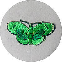 Нашивка на одежду (термо) Бабочка 2 76*38 мм Зеленый