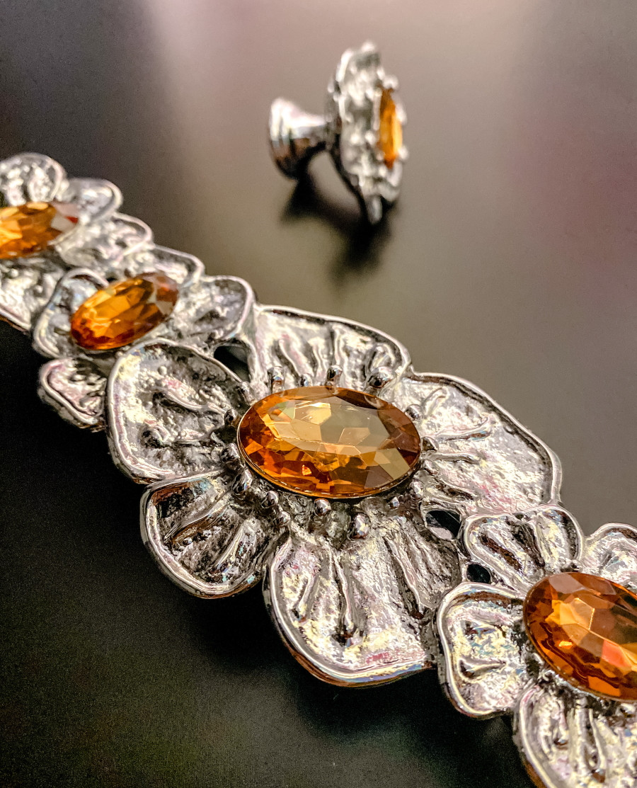 Ручка-кнопка Exclusive с кристаллом MONE CHROM 6805-36KRC