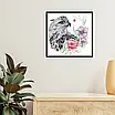 Набір для вишивання за нанесеною на канву схемою "Eagle And Flowers". AIDA 14CT printed 33*32 см, фото 11