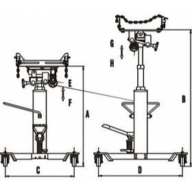 Стійка трансмісійна телескопічна 500 кг TJ510 JTC