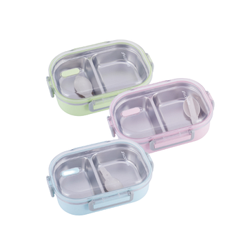 Ланч-бокс 650мл (корпус пластик/внутр.ємність нерж.сталь) мікс KAMILLE