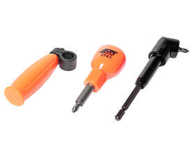 Викрутка з кутовим перехідником 90° (+2 біти PH2*25 мм і тримач) 3701 JTC