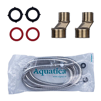 Змішувач S80 1/2" для ванної гусак вигнутий дивертор вбуд.шаров. Aquatica 9780220, фото 4