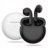 Бездротові навушники блютус з мікрофоном в кейсі TWS  Air Pro 6  white, фото 5