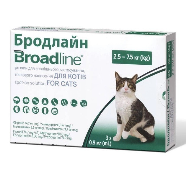 Broadline для котів Spot-on 2,5-7,5 кг