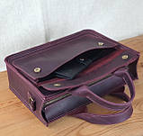 Жіноча шкіряна ділова сумка GS бордова, фото 2