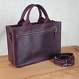 Жіноча шкіряна ділова сумка GS бордова, фото 3