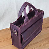 Жіноча шкіряна ділова сумка GS бордова, фото 6