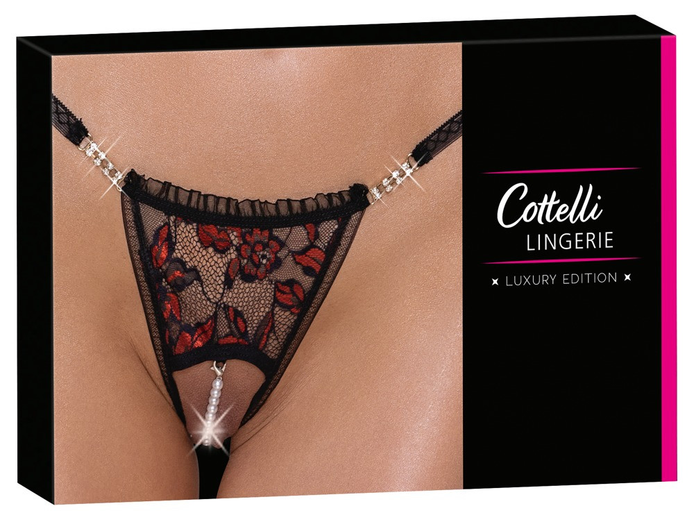 Стринги Crotchless String Pearl S/M